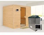 Karibu Sauna Innensauna Sonara Fronteinstieg Ofen 9 KW externe Strg easy 231x195x200