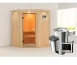 Karibu Sauna Innensauna Nanja Eckeinstieg Ofen 3,6 kW externe Strg.easy 165x165x202
