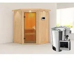 Karibu Sauna Innensauna Nanja Eckeinstieg Ofen 3,6 kW -Ofen externe Strg. easy