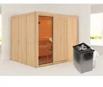 Karibu Sauna Innensauna Gobin Fronteinstieg Ofen 9 kW integr. Strg 231x196x198 cm