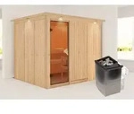 Karibu Sauna Innensauna Gobin Fronteinstieg Ofen 9 kW integr. Strg 245x210x202 cm mit