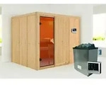 Karibu Sauna Innensauna Gobin Fronteinstieg Ofen 9 KW externe Strg easy 231x196x198