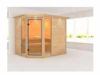 Karibu Sauna Sinai 3 40mm Dachkranz ohne Ofen classic Tür