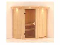 Karibu Sauna Taurin 68mm Dachkranz ohne Saunaofen classic Tür