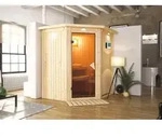 Karibu Sauna Innensauna Taurin Eckeinstieg ohne Zubeh&ouml;r 184x165x202 cm mit Dachkranz