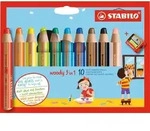 Buntstift, Wasserfarbe & Wachsmalkreide - STABILO woody 3 in 1 - 10er Pack mit