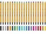 Fineliner - STABILO point 88 - Einzelstift - schwarz - Schwarz/Orange