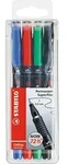 Folienstift - STABILO OHPen universal - permanent superfein - 4er Pack - gr&uuml;n, rot,