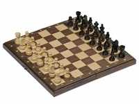 goki 56920 Magnetisches Schachspiel in Holzklappbox, natur (1 Stück)