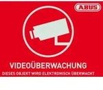 ABUS Warnaufkleber Video -D- AU1420 148x105mm rot mit Abus Logo