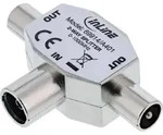InLine Antenne T-Verteiler f&uuml;r TV, 1x Koax Buchse an 2x Koax Stecker, 2xCoax, Coax,