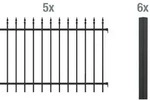 Alberts Zierzaun - Komplettset Chaussee, H&ouml;he 120 cm, L&auml;nge 10 m, matt schwarz, zum