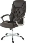 Profi-B&uuml;rostuhl L42 XXL, Chefsessel Drehstuhl, 150kg belastbar Kunstleder braun -