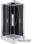 Sanotechnik Komplettduschkabine TREND 2 Glaspaneel schwarz 215cm x 90 cm - Schwarz