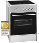 Exquisit ECM 6-4 BZ Inox Elektro-Standherd | Glaskeramik | Br&auml;ter-/ Zweikreiszone 
