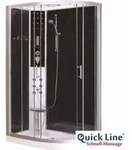 Komplettduschkabine VARIO Links - Mit Schnellmontage 80 x 120 x 215 cm -
