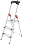Hailo L80 ComfortLine Alu Sicherheits-Stehleiter - klappbare Leiter mit 3 XXL Stufen
