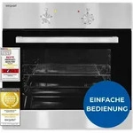 Exquisit Einbaubackofen, Backofen Einbauger&auml;t Silber, 62 L Garraum, Einfache