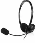 Ewent EW3563, Kabelgebunden, Anrufe/Musik, Kopfh&ouml;rer, Schwarz - Schwarz