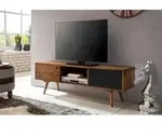 WOHNLING TV Lowboard REPA 140 cm Massiv-Holz Sheesham Landhaus 2 T&uuml;ren & Fach...