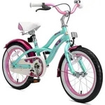 BIKESTAR Kinder Fahrrad ab 4 Jahre | 16 Zoll Cruiser Kinderrad | Mint - T&uuml;rkis