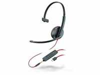 Plantronics Headset Blackwire C3215 monaural | USB-C & 3,5 mm | Schwarz