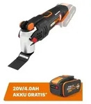 Akku-Multifuntionswerkzeug WORX 20V Sonicrafter WX693.9, Brushless Motor + GRATIS