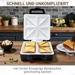 Syntrox Germany Keramik Sandwichmaker 1600W Antihaft 4 Sandwiches schwarz -...