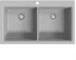 vidaXL Granitsp&uuml;le Doppelbecken Grau - Grau