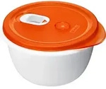 Mikrowellen-Sch&uuml;ssel 1,5 l CLEVER, Farbe:Rot - Wei&szlig;