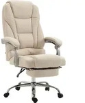 CLP B&uuml;rostuhl Pacific Stoff mit ausziehbarer Fu&szlig;st&uuml;tze creme - Beige