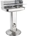 S&auml;ulengrill aus Edelstahl - Grillh&ouml;he 74-88cm - 5-fach h&ouml;henverstellbares