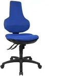 Topstar B&uuml;rostuhl Ergo Point&reg; SY, EP02BB6 Stoff blau, Gestell schwarz - Blau