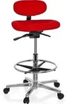 hjh OFFICE Counterstuhl WORK MF Arbeitsstuhl ohne Armlehnen Stoff - Rot
