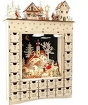 Adventskalender aus Holz Wintertraum - Braun/Schwarz