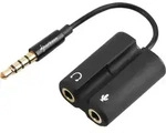 Sharkoon PMP35, 3.5mm, M&auml;nnlich, 3.5mm, Weiblich, 0,12 m, Schwarz - Schwarz