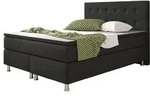 Inter Handels Boxspringbett K&ouml;ln 180x200 | Boxspringbett mit Webstoff Schwarz -