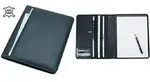 Alassio Schreibmappe "CREMONA" DIN A4 Nappa Leder schwarz - Schwarz