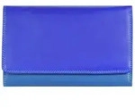 MyWalit Medium Tri-fold Geldb&ouml;rse I Leder 14 cm - Blau