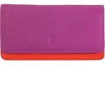 DuDu Geldb&ouml;rse RFID Leder 17,5 cm - Rot/Violett