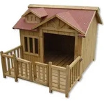 Wiltec Luxus XL Hundeh&uuml;tte 93,5 x 77,5 x 70 cm, braun, Hundehaus aus Holz mit