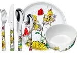 WMF Kinderset 6-teilig Biene Maja, Toddler cutlery set, Wei&szlig;, Porzellan, Edelstahl,