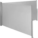 tectake&reg; Aluminium Doppel-Seitenmarkise ausziehbar, blickdicht 200 x 600 cm - Grau