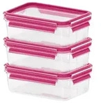 Emsa Clip&Close Frischhaltedosen 3er-Set 0,55 l, violett - Rosa/Transparent