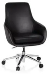 hjh OFFICE Profi Chefsessel BARENO Ergonomischer B&uuml;rostuhl mit Armlehnen Leder
