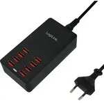 Logilink USB Ladeger&auml;t 8 Port, 44W, schwarz - Schwarz