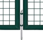 vidaXL Doppelt&uuml;r-Gartentor 300x150 cm pulverbeschichteter Stahl - Gr&uuml;n