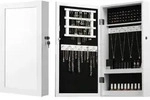 SONGMICS Schmuckschrank Spiegelschrank abschlie&szlig;barer Wandschrank, wei&szlig; - Wei&szlig;