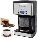 Syntrox Germany Quitum Edelstahl-Kaffeemaschine 1000W mit Timer Digital - Silber
