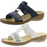 Rieker 628M6-14 Schuhe Damen Pantoletten Sandalen, Gr&ouml;&szlig;e:36 EU, Farbe:Blau - Blau -